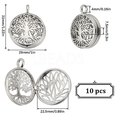 10Pcs Hollow Brass Cage Pendants KK-SC0004-39-1