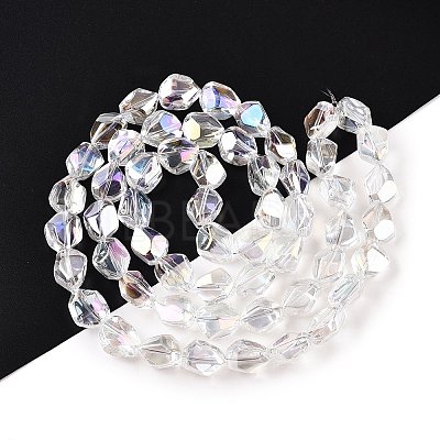 Electroplate Glass Beads Strands EGLA-T021-10B-1