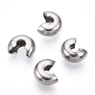 Non-Tarnish 304 Stainless Steel Crimp Beads Covers STAS-S117-011D-1