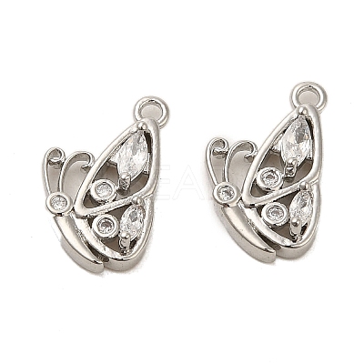 Brass Micro Pave Cubic Zirconia Pendants ZIRC-P113-02P-1-1