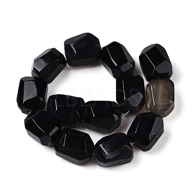 Natural Black Agate(Dyed & Heated) Beads Strands G-N342-148C-1