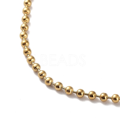 Ion Plating(IP) 304 Stainless Steel Ball Chain Necklace NJEW-D045-03G-1