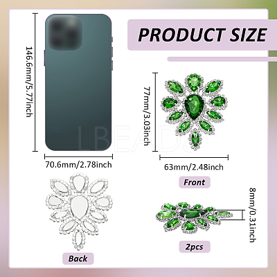 2Pcs Glass Rhinestone Cabochons RGLA-FG0001-28S-04-1