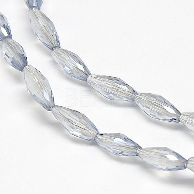 Electroplate Crystal Glass Rice Beads Strands EGLA-F042-A09-1