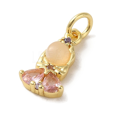 Brass Micro Pave Colorful Cubic Zirconia Glass Pendants X-KK-R162-026I-G-1