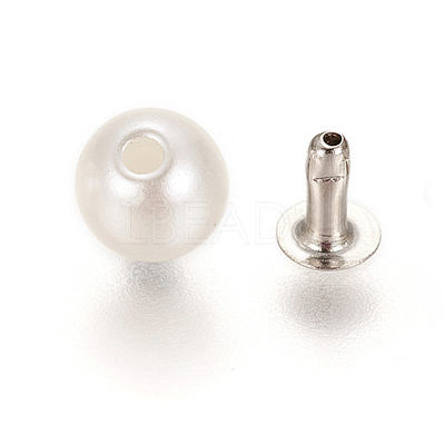ABS Plastic Imitation Pearl Rivet Studs KY-L076-A-01-1