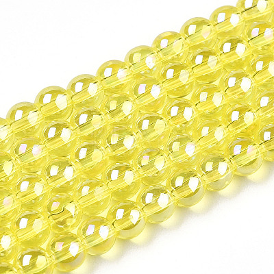 Electroplate Transparent Glass Beads Strands GLAA-T032-T4mm-AB12-1