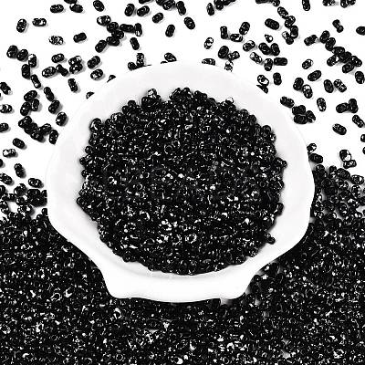 Picasso Spray Painted Glass Seed Beads SEED-T006-04-37-1
