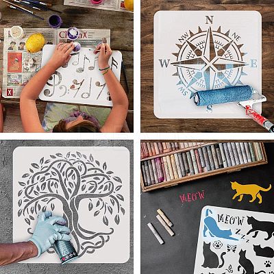 Plastic Reusable Drawing Painting Stencils Templates DIY-WH0172-904-1