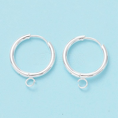 201 Stainless Steel Huggie Hoop Earring Findings STAS-P283-01S-S-1