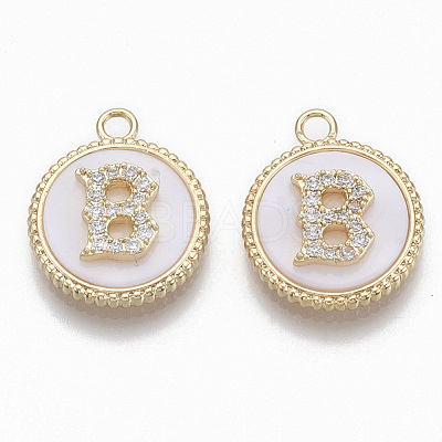 Brass Micro Pave Cubic Zirconia Pendants KK-T062-04B-NF-1