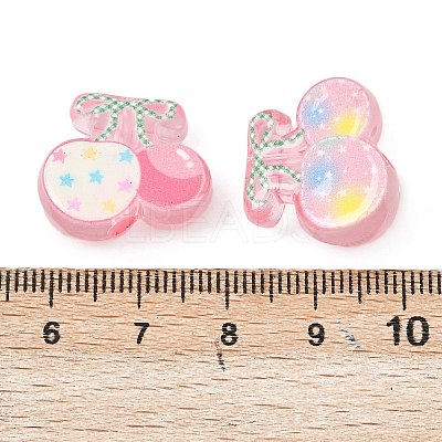 Printed Opaque Acrylic Beads OACR-P035-02A-M-1