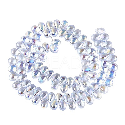 Electroplate Transparent Glass Beads Strands EGLA-N057-01A-01-1