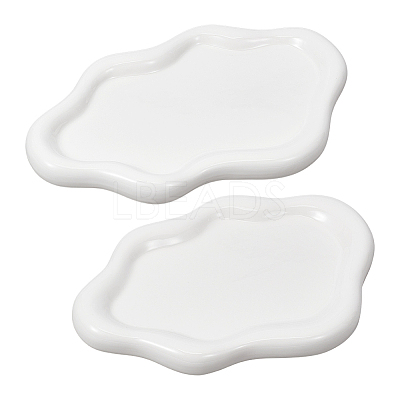 2Pcs 2 Styles Cloud Porcelain Jewelry Plate AJEW-GO0005-13-1