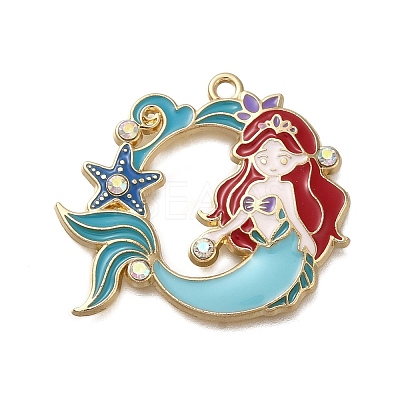 Alloy Enamel Pendants X-ENAM-S021-01G-B-1