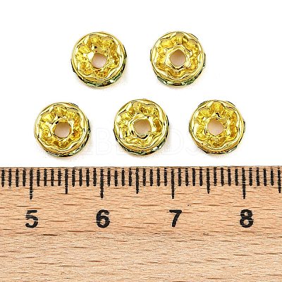 Brass Rhinestone Spacer Beads RB-A014-Z8mm-07G-1