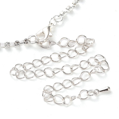 Alloy Rhinestone Necklaces & Stud Earring Sets for Women SJEW-U001-01P-01-1