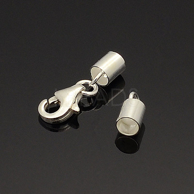 Rhodium Plated 925 Sterling Silver Lobster Claw Clasps STER-L018A-06-1