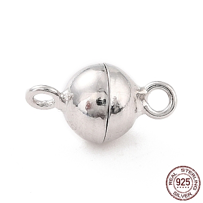 Anti-Tarnish Rhodium Plated 925 Sterling Silver Magnetic Clasps STER-A001-02B-P-1