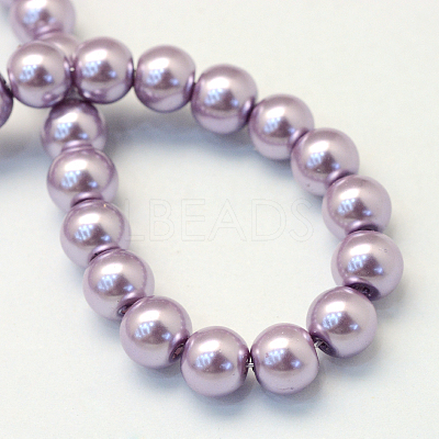 Baking Paint Pearlized Glass Pearl Round Bead Strands HY-Q003-4mm-44-1