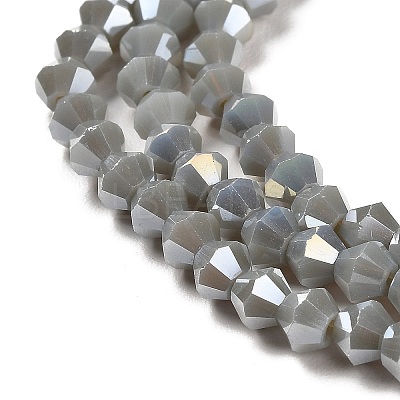 Opaque Solid Color Electroplate Glass Beads Strands EGLA-A039-P4mm-B14-1
