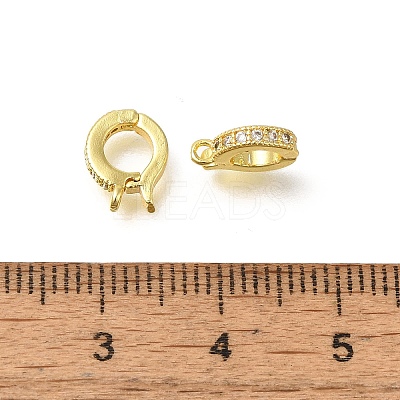 Rack Plating Brass Micro Pave Clear Cubic Zirconia Enhancer Shortener Bails KK-F883-12G-1