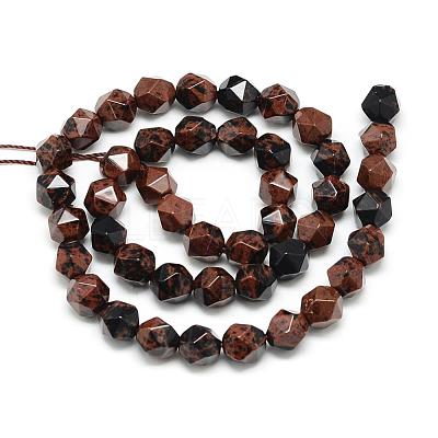 Natural Mahogany Obsidian Beads Strands G-S149-15-6mm-1