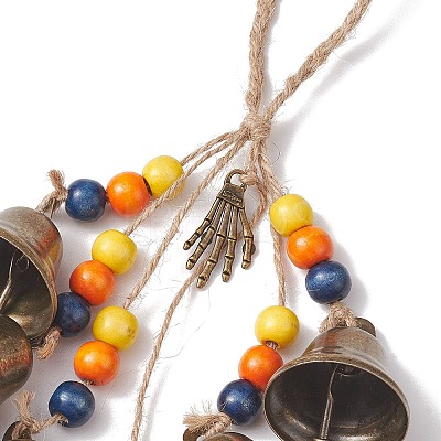 Halloween Iron Protective Witch Bells for Doorknob Hanging Ornaments HJEW-JM01896-02-1