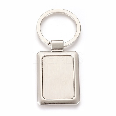 Zinc Alloy Cabochon Settings Keychain KEYC-E028-08P-1
