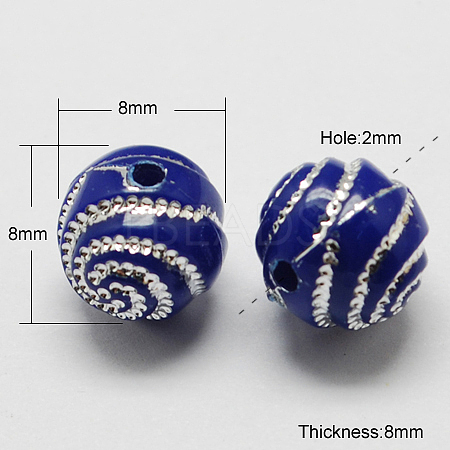 Plating Acrylic Beads PACR-S188-8mm-11-1