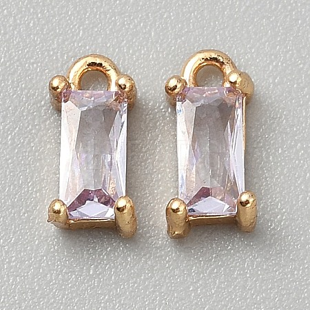 Golden Plated Brass Cubic Zirconia Charms LS-ZIRC-WH0015-01G-09-1