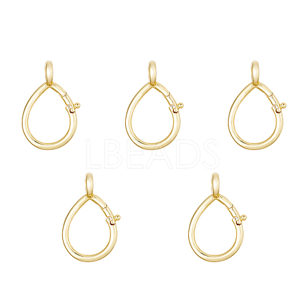 5Pcs Brass Keychain Clasp Findings KK-HS0001-09-1