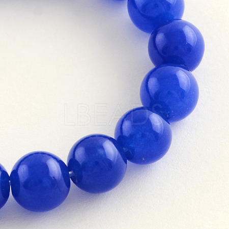 Dyed Natural White Jade Round Bead Strands G-Q937-6mm-05-1