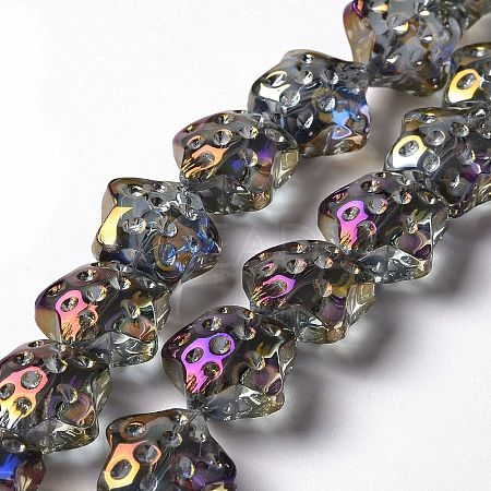 Transparent Electroplate Glass Beads Strands LS-GLAA-C025-01G-1