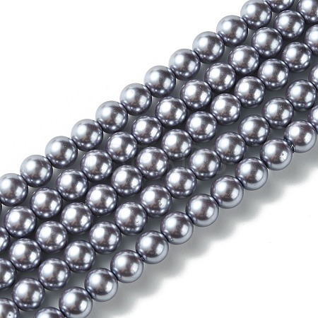 Eco-Friendly Dyed Glass Pearl Round Bead Strands X-HY-A002-8mm-RB028-1