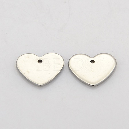 Heart 304 Stainless Steel Stamping Blank Tag Charms STAS-N025-09-1