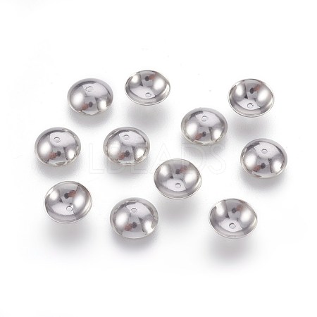 Non-Tarnish 201 Stainless Steel Bead Caps X-STAS-F188-16P-1