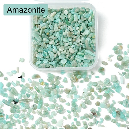 50G Natural Amazonite Chip Beads G-YW0001-75-1