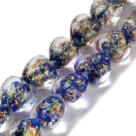 Handmade Dichroic Foil Glass Beads Strands DICH-U001-03J-1