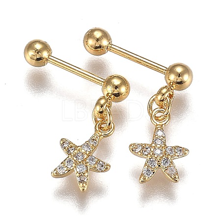 304 Stainless Steel Barbell Cartilage Earrings EJEW-H113-03G-1