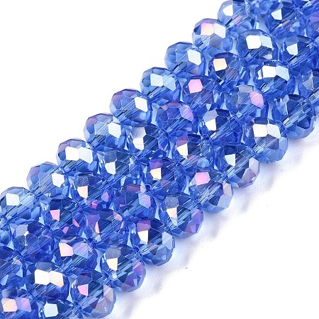 Electroplate Glass Beads Strands EGLA-A044-T8mm-B14-1