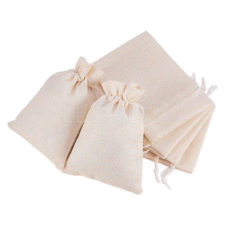 Burlap Packing Pouches Drawstring Bags ABAG-BC0001-05B-14x10-1