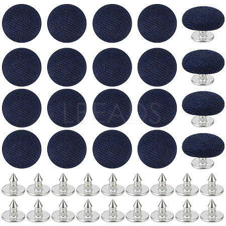 24Pcs Pure Cotton Covered Iron Buttons BUTT-BC0001-19A-1