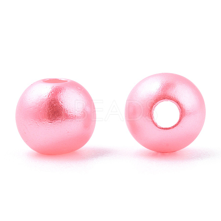 Spray Painted ABS Plastic Imitation Pearl Beads OACR-T015-05A-16-1