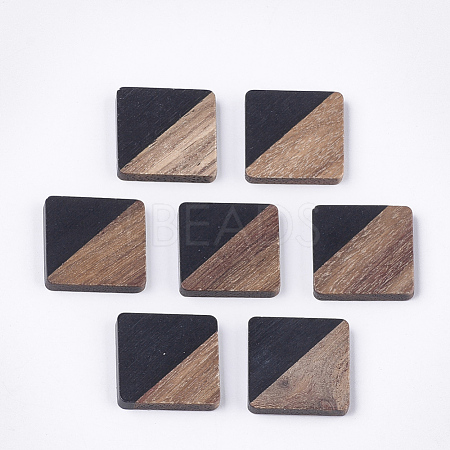 Resin & Walnut Wood Cabochons RESI-S358-A-90D-1
