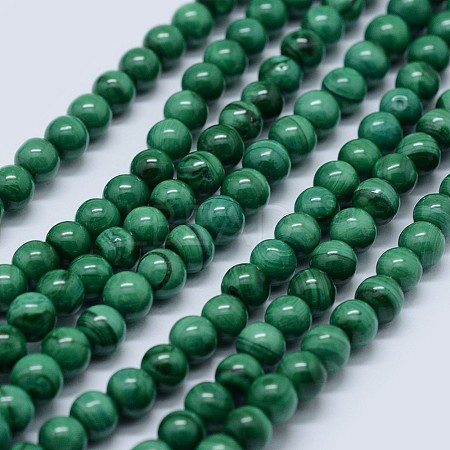 Natural Malachite Beads Strands G-F571-27AB1-10mm-1