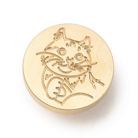 Golden Tone Wax Seal Brass Stamp Heads LS-AJEW-U008-03G-11-1