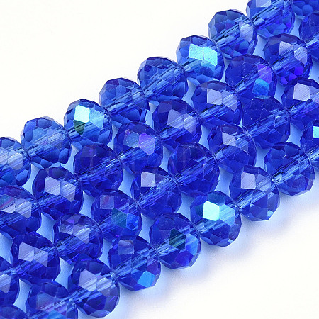Electroplate Glass Beads Strands EGLA-A034-T6mm-L26-1