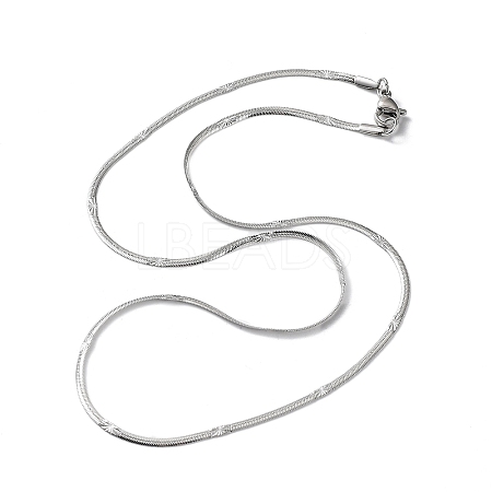 304 Stainless Steel Flat Snake Chain Necklaces for Women NJEW-D058-03P-1