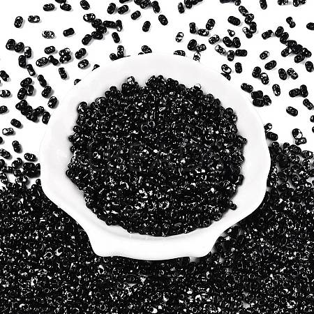 Picasso Spray Painted Glass Seed Beads SEED-T006-04-37-1